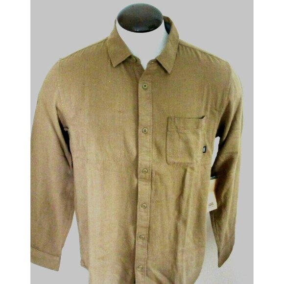Vans Men's Jacobson LS button up Cotton shirt Brown Speckled Classic Fit NWT - Picture 4 of 4